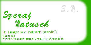 szeraf matusch business card